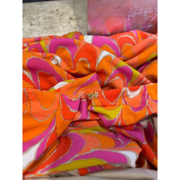 Trina Turk Womens Macee Cut Out Back Sheath Orange Sleeveless Retro Dress 12 - Picture 7 of 7